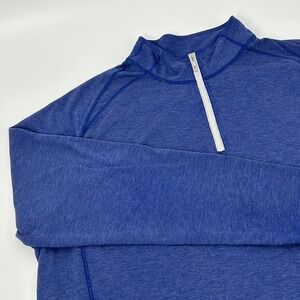 Tommy Bahama Shirt Mens XXL 2XL Blue Heathered Quarter Zip Pullover